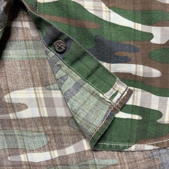 Denim & Supply Ralph Lauren Womens Shirt Size S Camo Over Plaid Button Front - Picture 7 of 12
